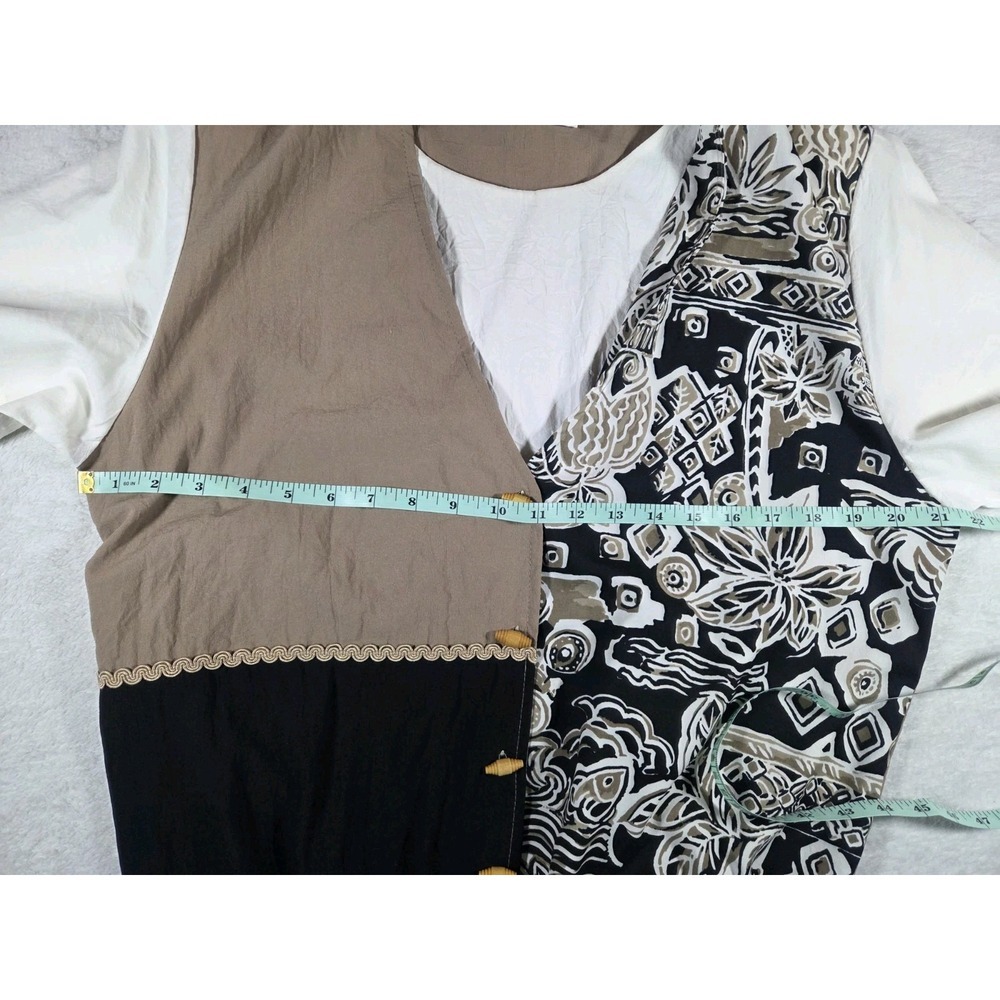 Vintage 90s Color Block Abstract Print Sleeveless Blouse Size 12 - Picture 7 of 9